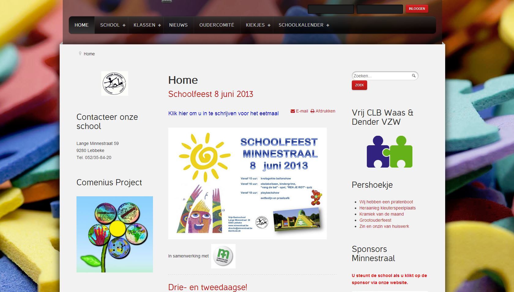 Website Vrije Basisschool Minnestraal