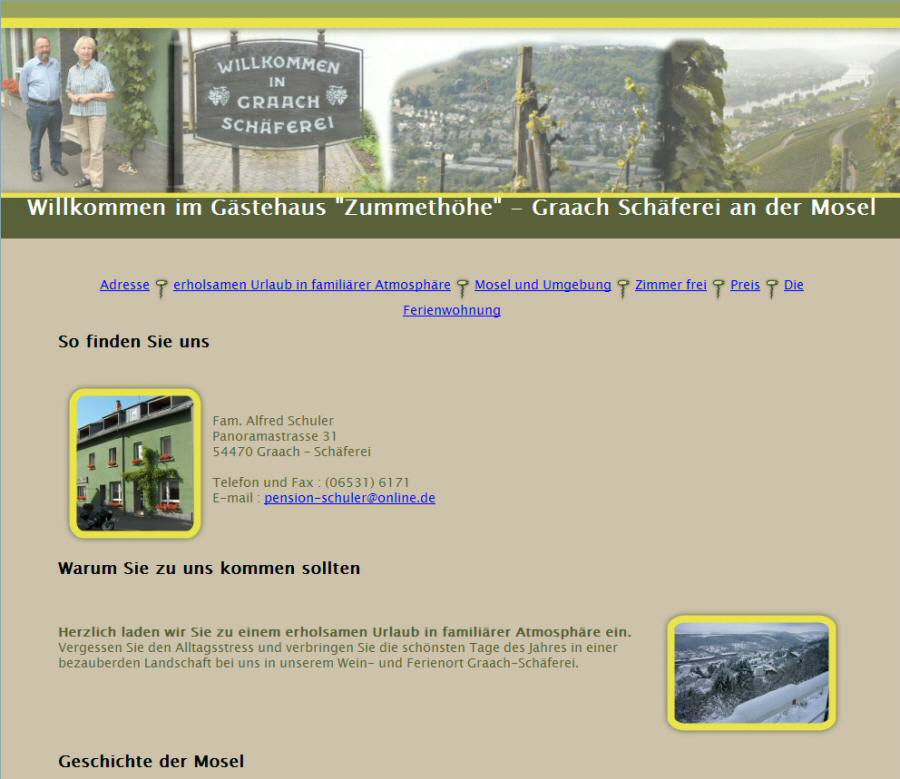 Website Gästehaus Schuler